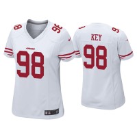 Women San Francisco 49ers #98 Arden Key White Game Jersey