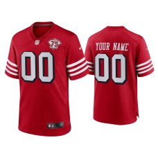 Men San Francisco 49ers #00 Custom Scarlet 75th Anniversary Jersey