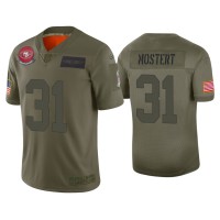 Men San Francisco 49ers #31 Raheem Mostert Olive 2019 Salute to Service Limited Jersey Men San Francisco 49ers #31 Raheem Mostert Olive 2019 Salute to Service Limited Jersey