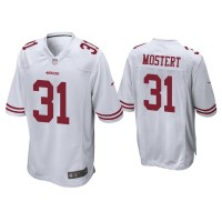Men San Francisco 49ers #31 Raheem Mostert White Game Jersey Men San Francisco 49ers #31 Raheem Mostert White Game Jersey