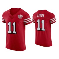 Men San Francisco 49ers #11 75th Anniversary Brandon Aiyuk Scarlet Elite Jersey
