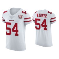 Men San Francisco 49ers #54 75th Anniversary Fred Warner White Elite Jersey Men San Francisco 49ers #54 75th Anniversary Fred Warner White Elite Jersey
