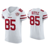 Men San Francisco 49ers #85 75th Anniversary George Kittle White Elite Jersey Men San Francisco 49ers #85 75th Anniversary George Kittle White Elite Jersey