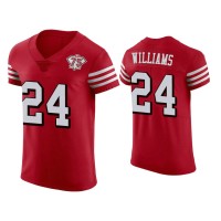 Men San Francisco 49ers #24 75th Anniversary K'Waun Williams Scarlet Elite Jersey Men San Francisco 49ers #24 75th Anniversary K'Waun Williams Scarlet Elite Jersey