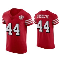 Men San Francisco 49ers #44 75th Anniversary Kyle Juszczyk Scarlet Elite Jersey Men San Francisco 49ers #44 75th Anniversary Kyle Juszczyk Scarlet Elite Jersey