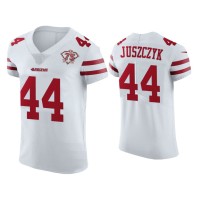 Men San Francisco 49ers #44 75th Anniversary Kyle Juszczyk White Elite Jersey Men San Francisco 49ers #44 75th Anniversary Kyle Juszczyk White Elite Jersey