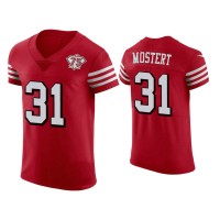 Men San Francisco 49ers #31 75th Anniversary Raheem Mostert Scarlet Elite Jersey