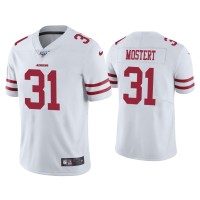 Men San Francisco 49ers #31 Raheem Mostert 100th Season White Vapor Limited Jersey Men San Francisco 49ers #31 Raheem Mostert 100th Season White Vapor Limited Jersey