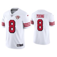 Men San Francisco 49ers #8 75th Anniversary Steve Young White Limited Jersey Men San Francisco 49ers #8 75th Anniversary Steve Young White Limited Jersey