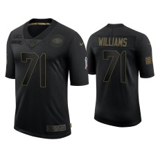 Men San Francisco 49ers #71 Trent Williams Black 2020 Salute To Service Limited Jersey