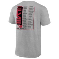 San Francisco 49ers 2023 NFC Champions Two-Sided Roster Big & Tall T-Shirt - Heather Gray